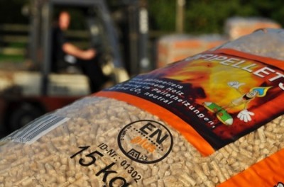 Pellets ENPlus envasados para distribucin