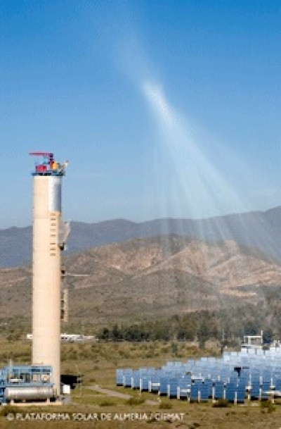 Torre y helistatos de la Plataforma Solar de Almera